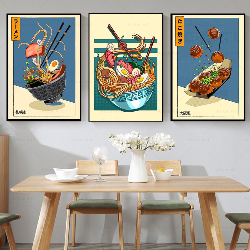 Japanese Lifestyle Food - 일본식 포스터 주방 음식 캔버스 회화