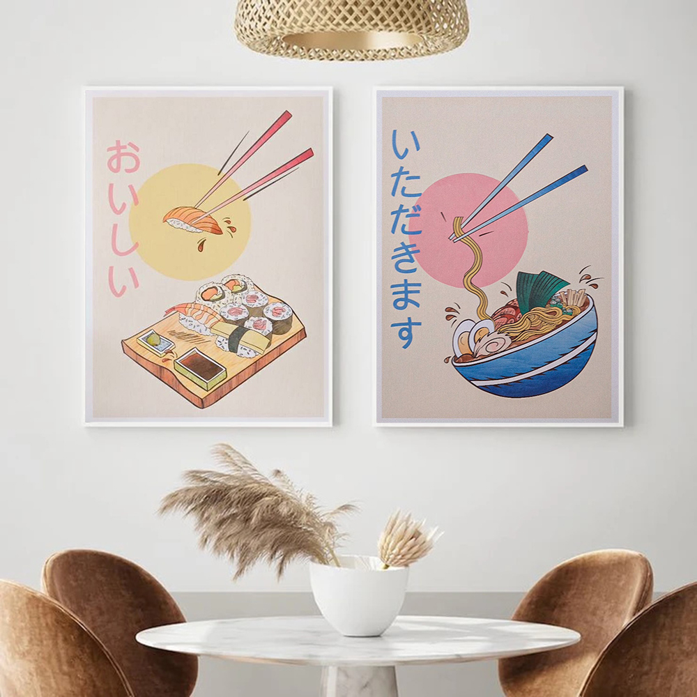일본식 주방 음식 포스터 및 인쇄라면 스시 캔버스 회화 - Japanese Lifestyle Food 리뷰 및 가격