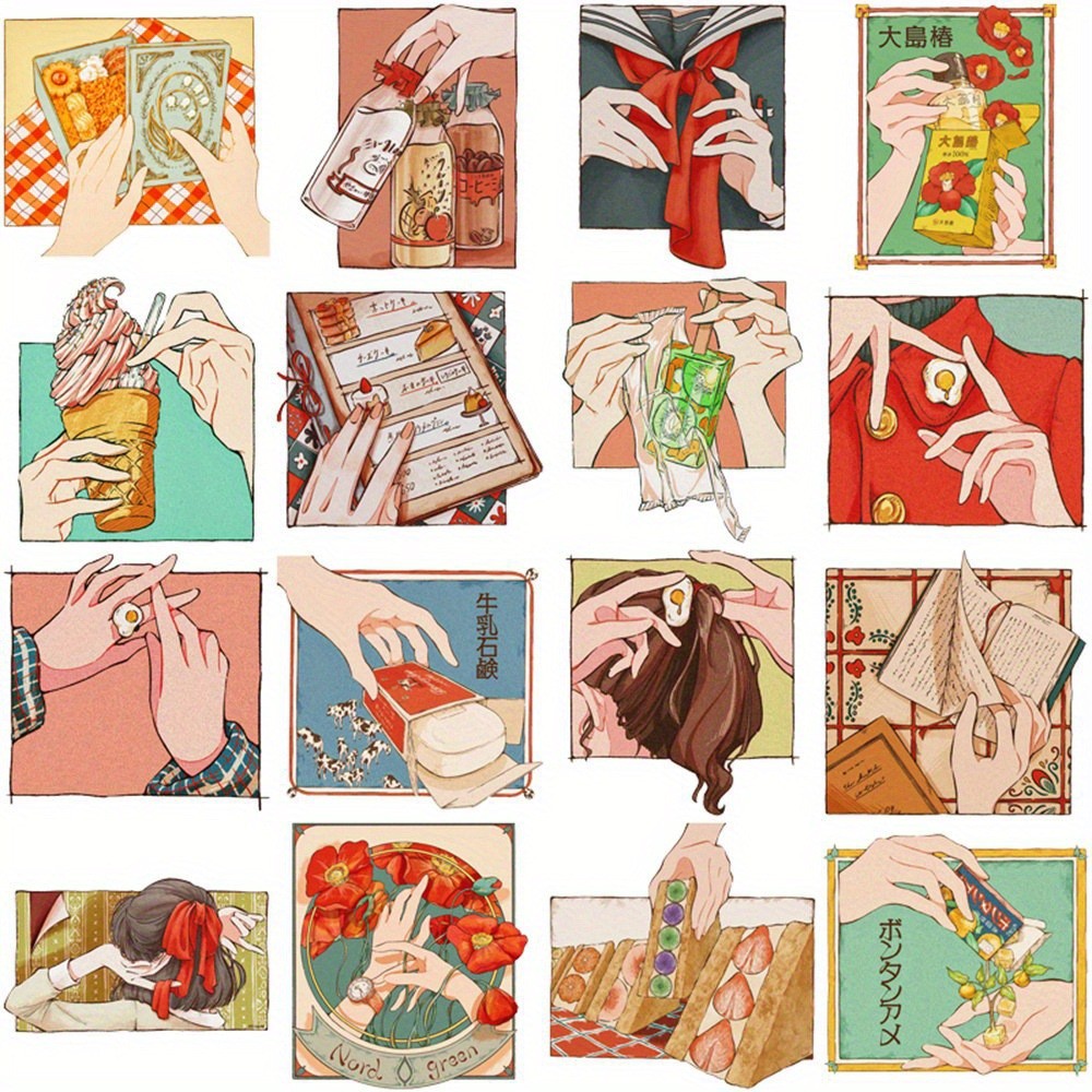 50Pcs 일본 전통 빈티지 스타일 스티커 헤이세이 시 - Japanese Lifestyle Store 리뷰 및 가격